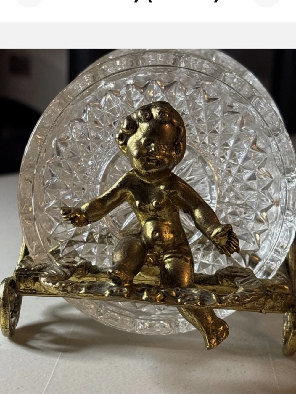 Rare Ormolu Cherub Coaster Caddy